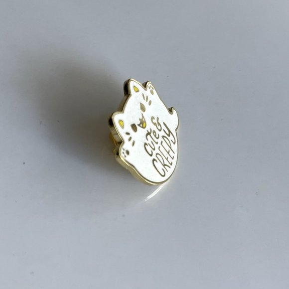 *50% OFF! Cat ghost pin cute & creepy kitten spooky scary cats flair - Picture 3 of 5